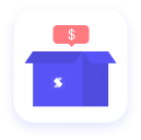 Una caja abierta, con un simbolo de pesos por arriba